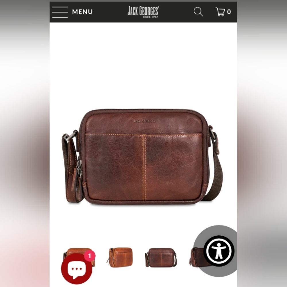 Jack Georges Voyager Double-Zippered Crossbody Bag